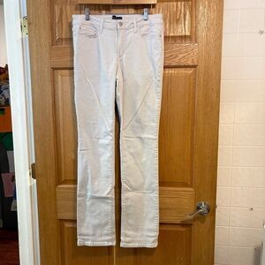 NYDJ Marilyn Straight Khaki Beige Cream Jeans Women’s 8 Long 32X34 - Lift Tuck